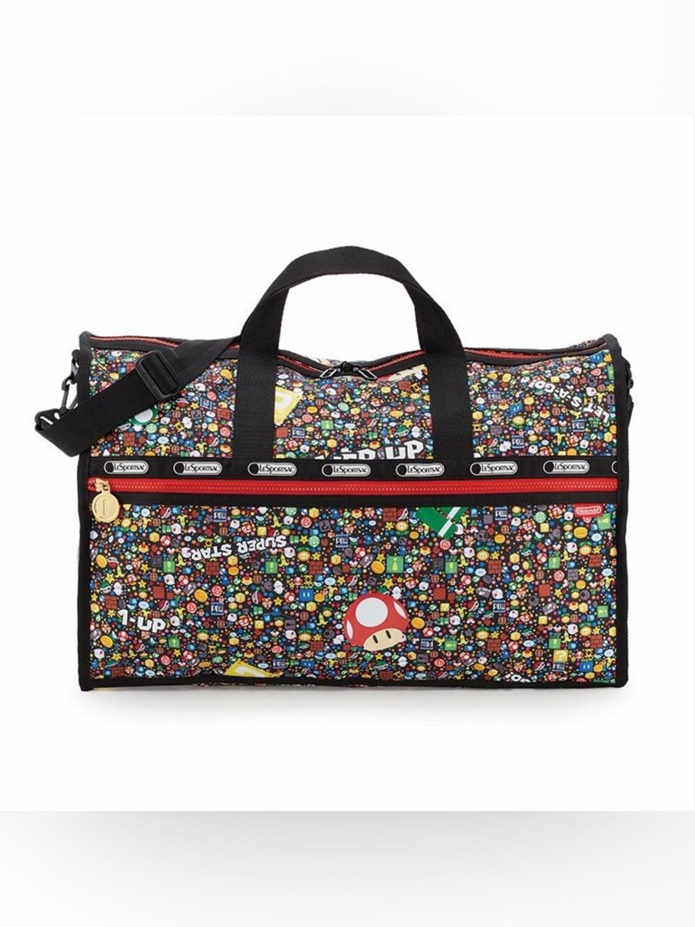 Nintendo x Lesportsac Super Mario Medium Weekender Travel Duffel Bag NWOT